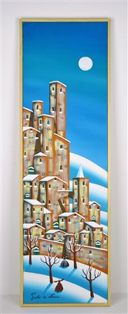 DA NORCIA PAOLO (n. 1953) Senza titolo. Olio su tela . Cm 100,00 x 30,00....