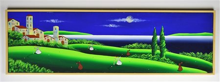 DA NORCIA PAOLO (n. 1953) Night green. 2001. Olio su tela . Cm 100,00 x...