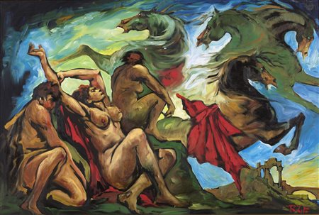 ZITO RODOLFO (1934 - 1995) Senza titolo. 1979. Olio su tela . Cm 90,00 x...