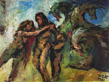 ZITO RODOLFO (1934 - 1995) Senza titolo. Olio su tela . Cm 80,00 x 60,00....