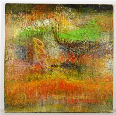 CRIVELLARO GELINDO (n. 1948) Senza titolo. Olio su tela . Cm 80,00 x 80,00....