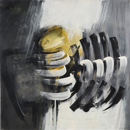 SAPIENZA ANTONIO (n. 1936) Senza titolo. Olio su tela . Cm 100,00 x 100,00....