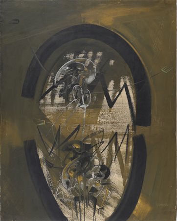 SAPIENZA ANTONIO (n. 1936) Condizione Umana. Op.5. Olio su tela . Cm 80,00 x...