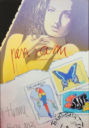 PALADINI NICO (n. 1949) Pensami. 1999. Olio su tela . Cm 70,00 x 100,00....