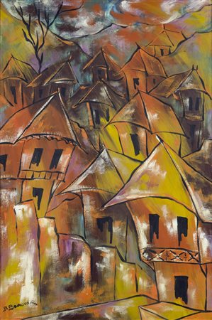 BEAUVOIR PAUL (1932 - 1972) Senza titolo. Olio su tavola. Cm 45,00 x 65,00....