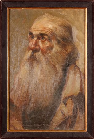 NON IDENTIFICATO AUTORE Volto d'uomo. Olio su tavola. Cm 30,00 x 47,00. ....