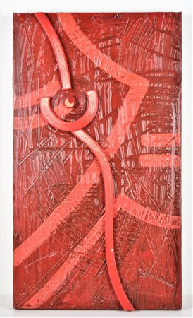 NON IDENTIFICATO AUTORE Woman. 2003. Tecnica mista e applicazioni su tela. Cm...