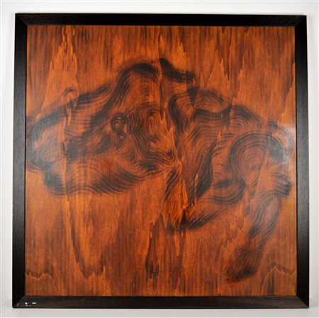 RIVA ERNESTO Senza titolo. Tecnica mista su legno. Cm 85,00 x 85,00. Al retro...