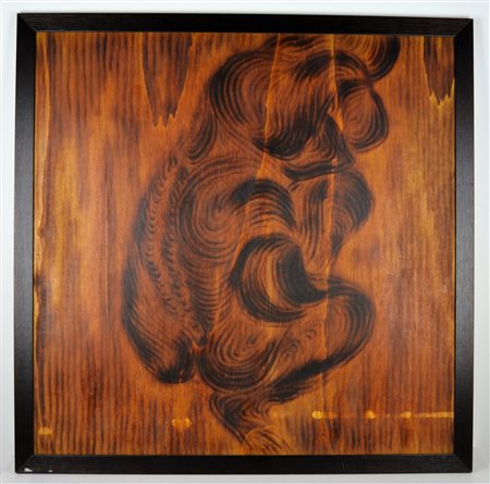 RIVA ERNESTO Senza titolo. Tecnica mista su legno. Cm 85,00 x 85,00. Al retro...