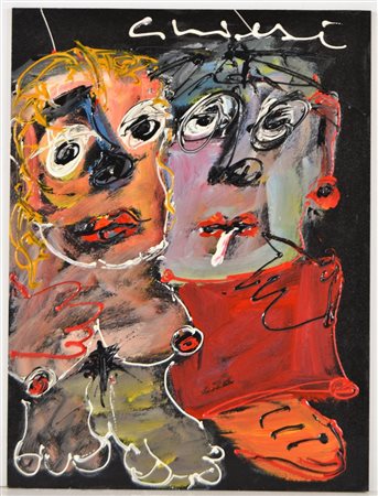 CHIESI GIORGIO (n. 1941) Senza titolo. Smalti su tavola. Cm 30,00 x 20,00....
