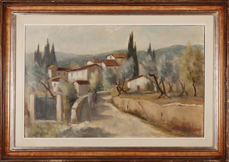 FRATTINI VITTORE (n. 1937) Senza titolo. Olio su tela . Cm 80,00 x 50,00....