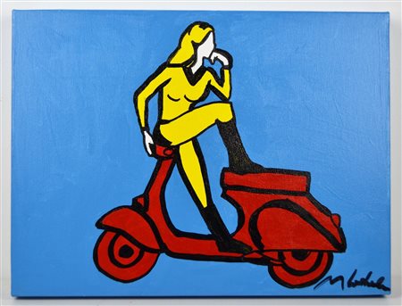 LODOLA MARCO (n. 1955) Senza titolo. Tecnica mista e smalti su tela. Cm 40,00...