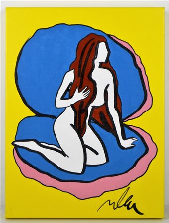 LODOLA MARCO (n. 1955) Senza titolo. Tecnica mista e smalti su tela. Cm 40,00...