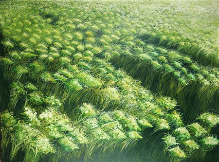 VENTURI MICHELE (1932 - 2005) Aria verde. 1991. Olio su tela . Cm 200,00 x...