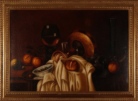 NON IDENTIFICATO AUTORE Natura morta. Olio su tela . Cm 100,00 x 70,00....