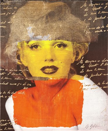 GRATTINI GIULIANO (n. 1951) Marilyn. Olio su tela . Cm 50,00 x 60,00. Firma...