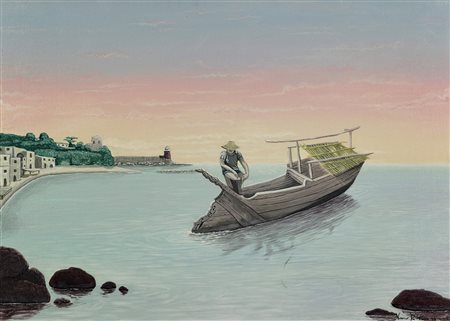 DE STASIO VINCENZO Senza titolo. 1998. Olio su tela . Cm 70,00 x 50,00. Firma...