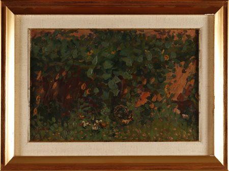 GALLOTTI ALESSANDRO (1879 - 1961) Girasoli. 1930. Olio su tavola. Cm 46,00 x...