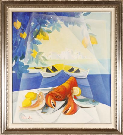 FIORETTI LUIGI (XX-XXI) Natura morta. 2004. Olio su tela . Cm 70,00 x 80,00....