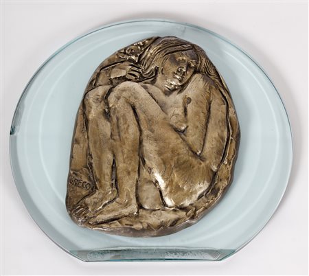 GRECO EMILIO (1913 - 1995) Senza titolo. Bassorilievo in bronzo. Cm 17,00 x...