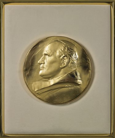 DONIZETTI MARIO (n. 1932) Papa Giovanni Paolo II. 1998. Rilievo in bronzo. Cm...