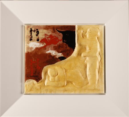 FIUME SALVATORE (1915 - 1997) Senza titolo. Bassorilievo in marmo bianco. Cm...