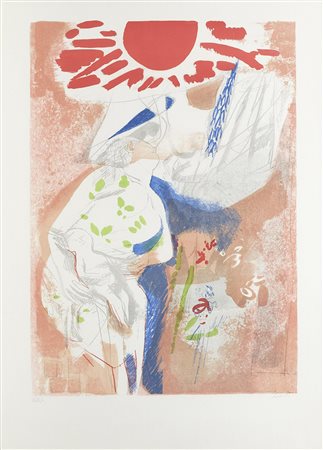 Bruno Saetti 1902 - 1984 L'angelo dice parole d'aria Litografia H70 x L50 cm...