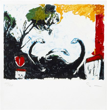 Mario Schifano 1934 - 1998 Senza titolo Litografia H21.5 x L21 cm (8.46 x...