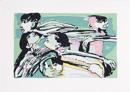 Remo Brindisi 1918 - 1996 Pastorale Serigrafia H50 x L70 cm (19.69 x 27.56...