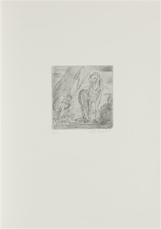 Aligi Sassu 1912 - 2000 Senza titolo Acquaforte H42 x L30 cm (16.54 x 11.81...