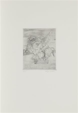 Aligi Sassu 1912 - 2000 Senza titolo Acquaforte H42 x L30 cm (16.54 x 11.81...