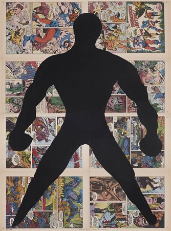 Paolo Canevari 1963 Supereroe, 2001 Inchiostro su collage H70 x L55 cm (27.56...