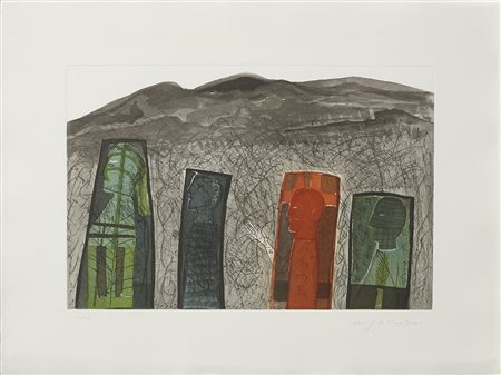 Mimmo Paladino 1948 Sguardo a destra, 2000 Incisione e acquatinta a colori...