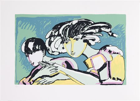 Remo Brindisi 1918 - 1996 Pastorale Serigrafia su carta H50 x L70 cm (19.69 x...