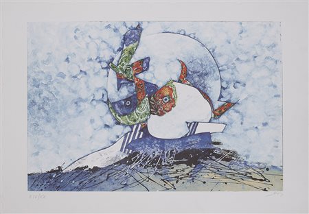 Gianni Dova 1925 - 1991 Senza titolo Litografia H70 x L100 cm (27.56 x 39.37...