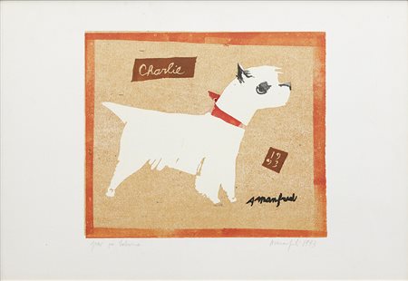 Alberto Manfredi 1930 - 2001 Charlie, 1993 Litografia H35 x L50 cm (13.78 x...