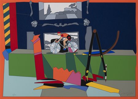 Ugo Nespolo 1941 Senza titolo Serigrafia H50 x L70 cm (19.69 x 27.56 in. )...