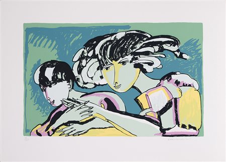 Remo Brindisi 1918 - 1996 Pastorale Serigrafia su carta H50 x L70 cm (19.69 x...