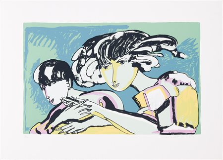 Remo Brindisi 1918 - 1996 Pastorale Serigrafia su carta H50 x L70 cm (19.69 x...