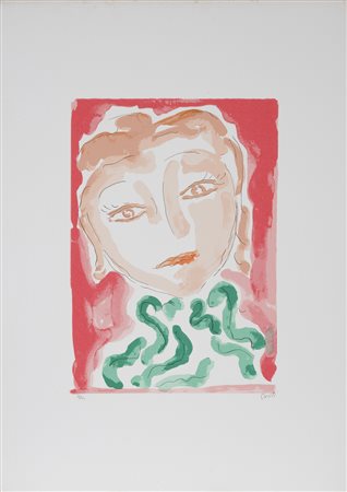 Virgilio Guidi 1891 - 1984 Baronessa Litografia H70 x L50 cm (27.56 x 19.69...