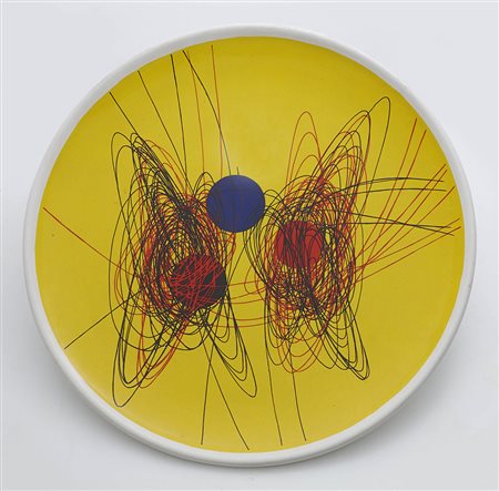 Roberto Crippa 1921 - 1972 Spirali, 1950 Piatto in ceramica Ø41.5 Firma sul...