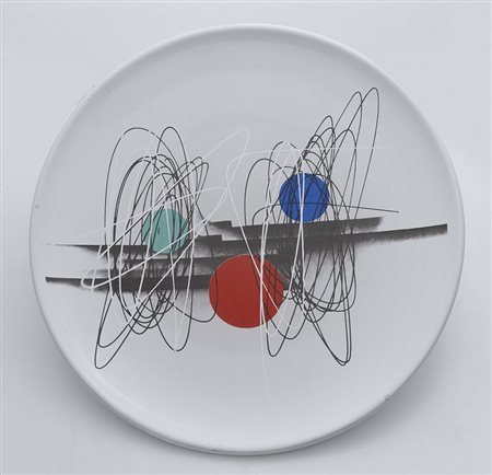 Roberto Crippa 1921 - 1972 Spirali, 1950 Piatto in ceramica Ø41 Firma sul...