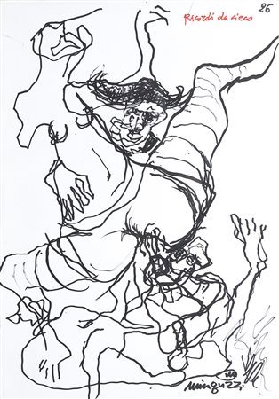 Luciano Minguzzi 1911 - 2004 Ricordi da cieco, 2001 Pennarello su carta H50 x...