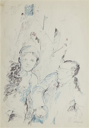 Antonio Possenti 1933 - 2016 Senza titolo Tecnica mista su carta H30 x L21 cm...