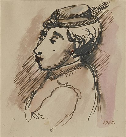 Leo Longanesi 1905 - 1957 Senza titolo Tecnica mista su carta H14 x L12 cm...