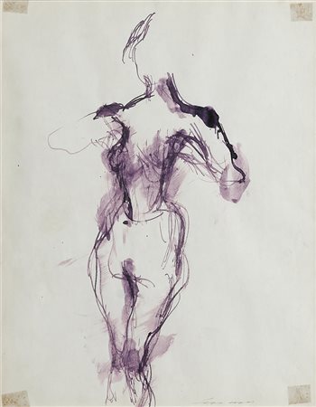 Ernesto Treccani 1920 - 2009 Senza titolo Inchiostro su carta H27 x L21 cm...