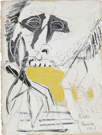 Renato Birolli 1905 - 1959 Senza titolo, 1947 Tecnica mista su carta H29 x...