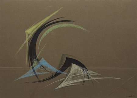 Carmelo Cappello 1912 - 1996 Senza titolo, 1966 Tecnica mista su cartoncino...