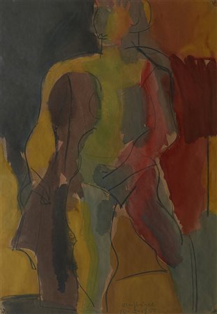 Alfredo Chighine 1914 - 1974 Senza titolo, 10/02/1950 Tecnica mista su carta...