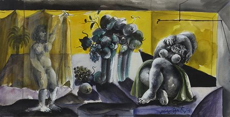 Ercole Pignatelli 1935 Risveglio, 1995 Tecnica mista su carta H31 x L59 cm...